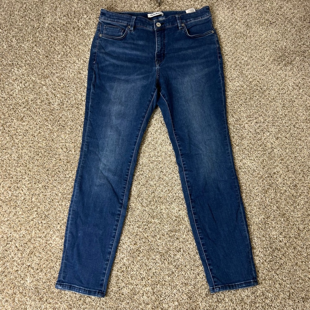 Tommy Bahama Leila Indigo High Rise Ankle Jeans 12 Dark Storm Wash